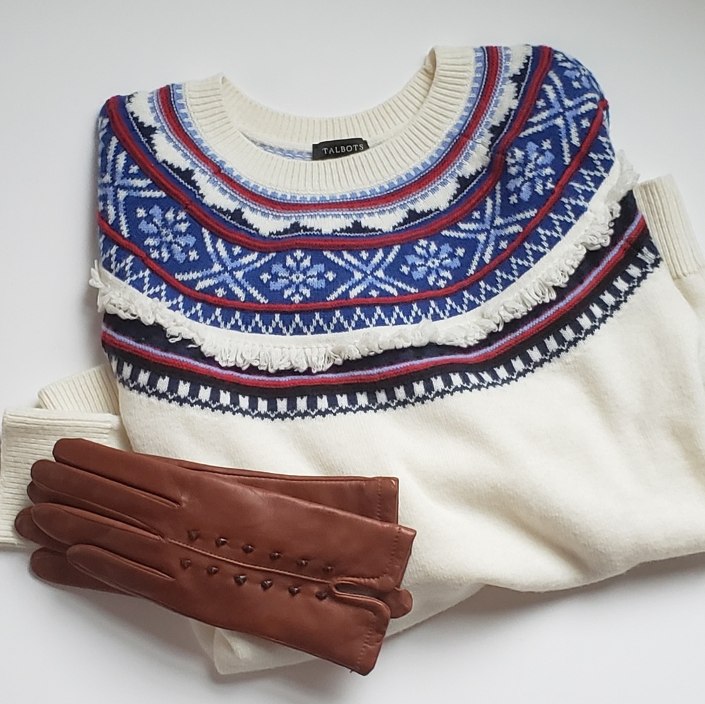 Talbots fair isle sweater small